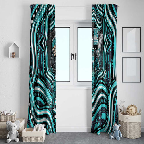 Brisbane Heat Cricket Window Curtain Australian Cricket Mascot - Modern Indigenous Style