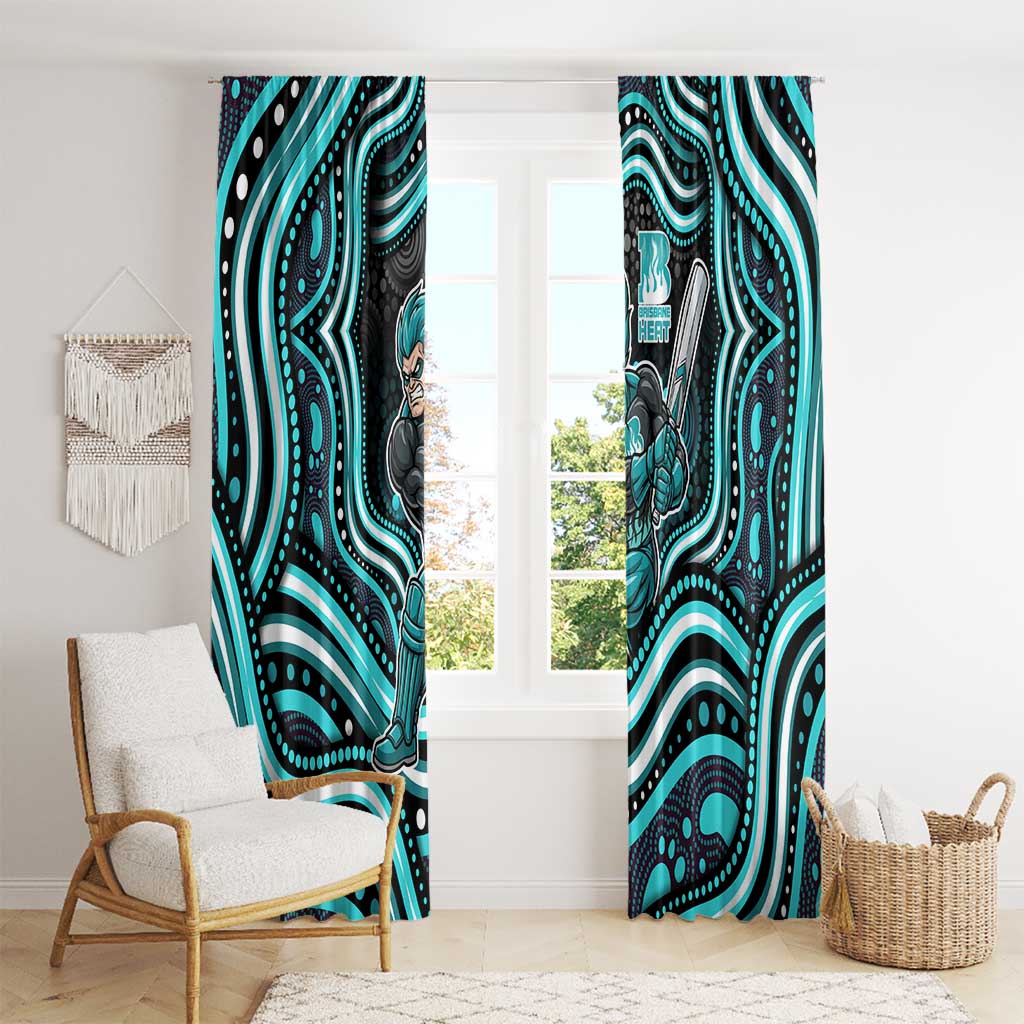 Brisbane Heat Cricket Window Curtain Australian Cricket Mascot - Modern Indigenous Style