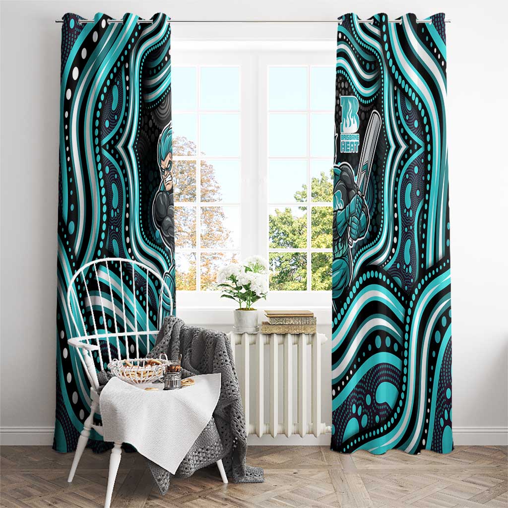 Brisbane Heat Cricket Window Curtain Australian Cricket Mascot - Modern Indigenous Style