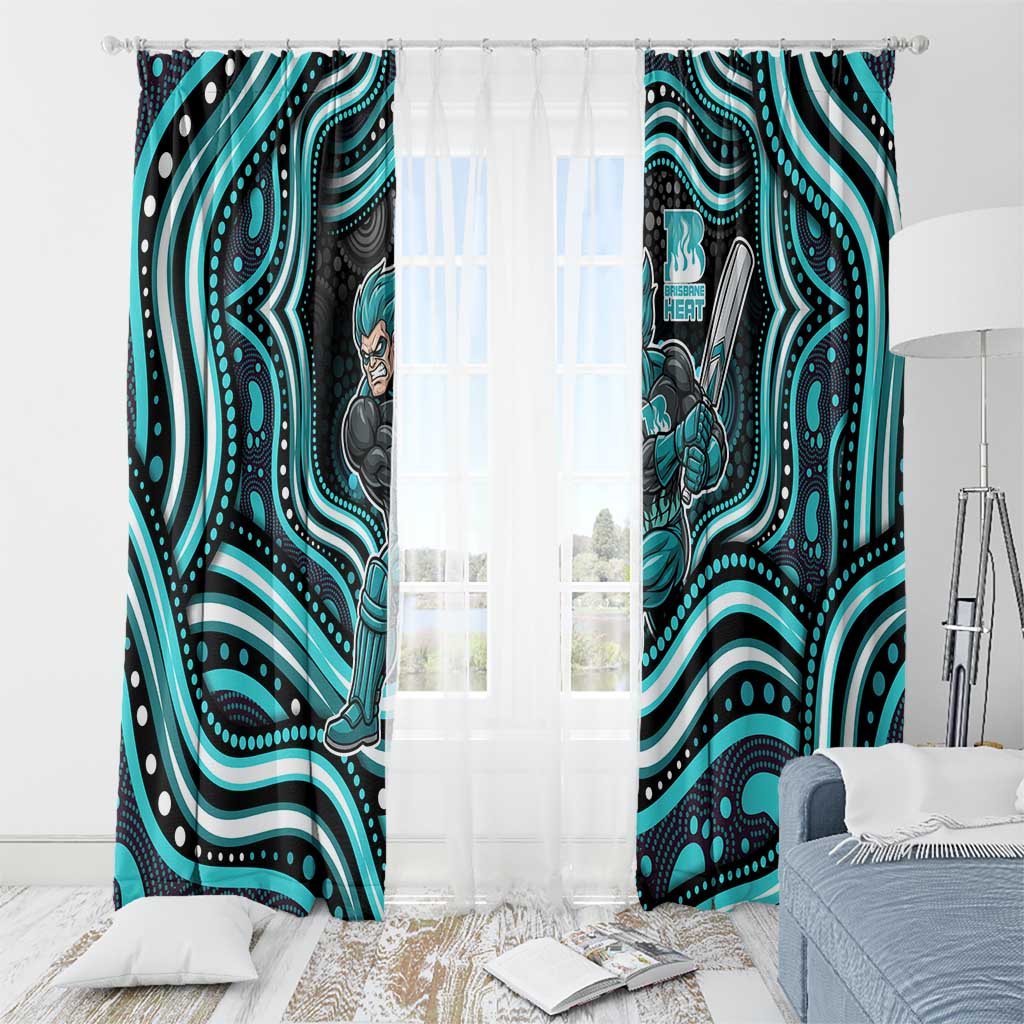 Brisbane Heat Cricket Window Curtain Australian Cricket Mascot - Modern Indigenous Style