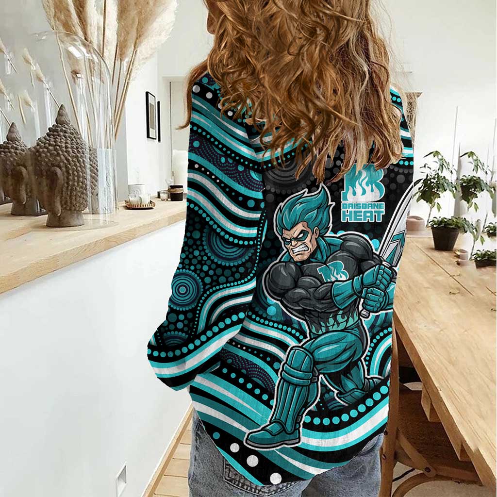 Brisbane Heat Cricket Women Casual Shirt Australian Cricket Mascot - Modern Indigenous Style