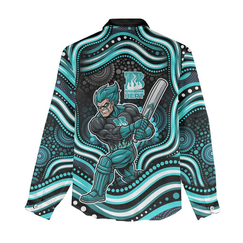 Brisbane Heat Cricket Women Casual Shirt Australian Cricket Mascot - Modern Indigenous Style