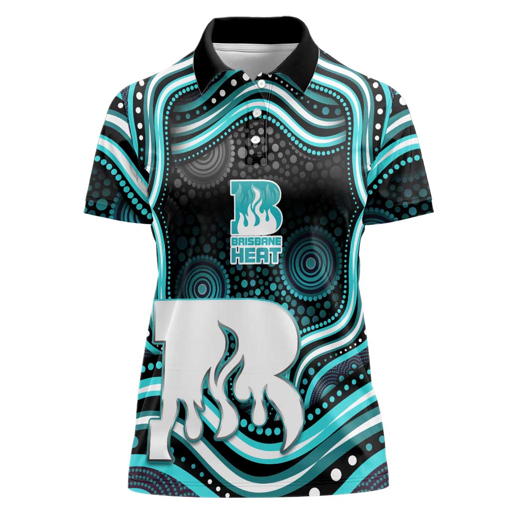 Brisbane Heat Cricket Women Polo Shirt Australian Cricket Mascot - Modern Indigenous Style