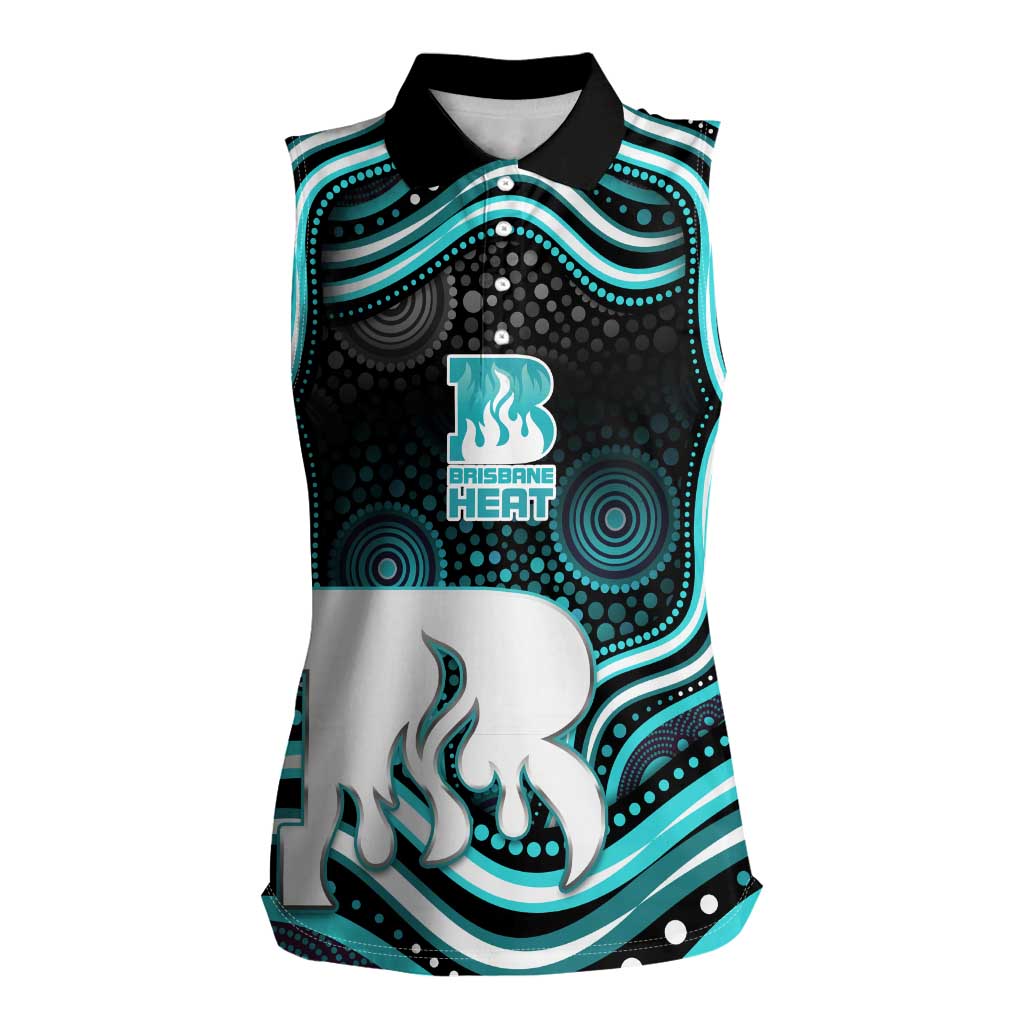 Brisbane Heat Cricket Women Sleeveless Polo Shirt Australian Cricket Mascot - Modern Indigenous Style