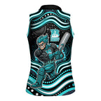Brisbane Heat Cricket Women Sleeveless Polo Shirt Australian Cricket Mascot - Modern Indigenous Style