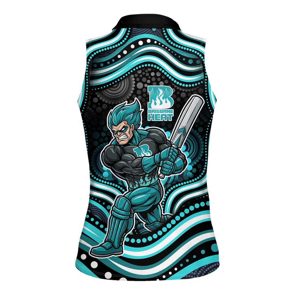 Brisbane Heat Cricket Women Sleeveless Polo Shirt Australian Cricket Mascot - Modern Indigenous Style