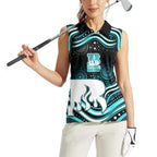 Brisbane Heat Cricket Women Sleeveless Polo Shirt Australian Cricket Mascot - Modern Indigenous Style