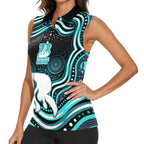 Brisbane Heat Cricket Women Sleeveless Polo Shirt Australian Cricket Mascot - Modern Indigenous Style
