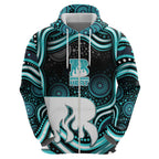 Brisbane Heat Cricket Zip Hoodie Australian Cricket Mascot - Modern Indigenous Style