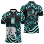 Brisbane Heat Cricket Zipper Polo Shirt Australian Cricket Mascot - Modern Indigenous Style