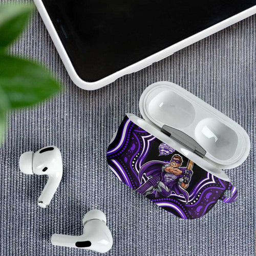 Hobart Hurricanes Cricket AirPods Case Australian Cricket Mascot - Modern Indigenous Style
