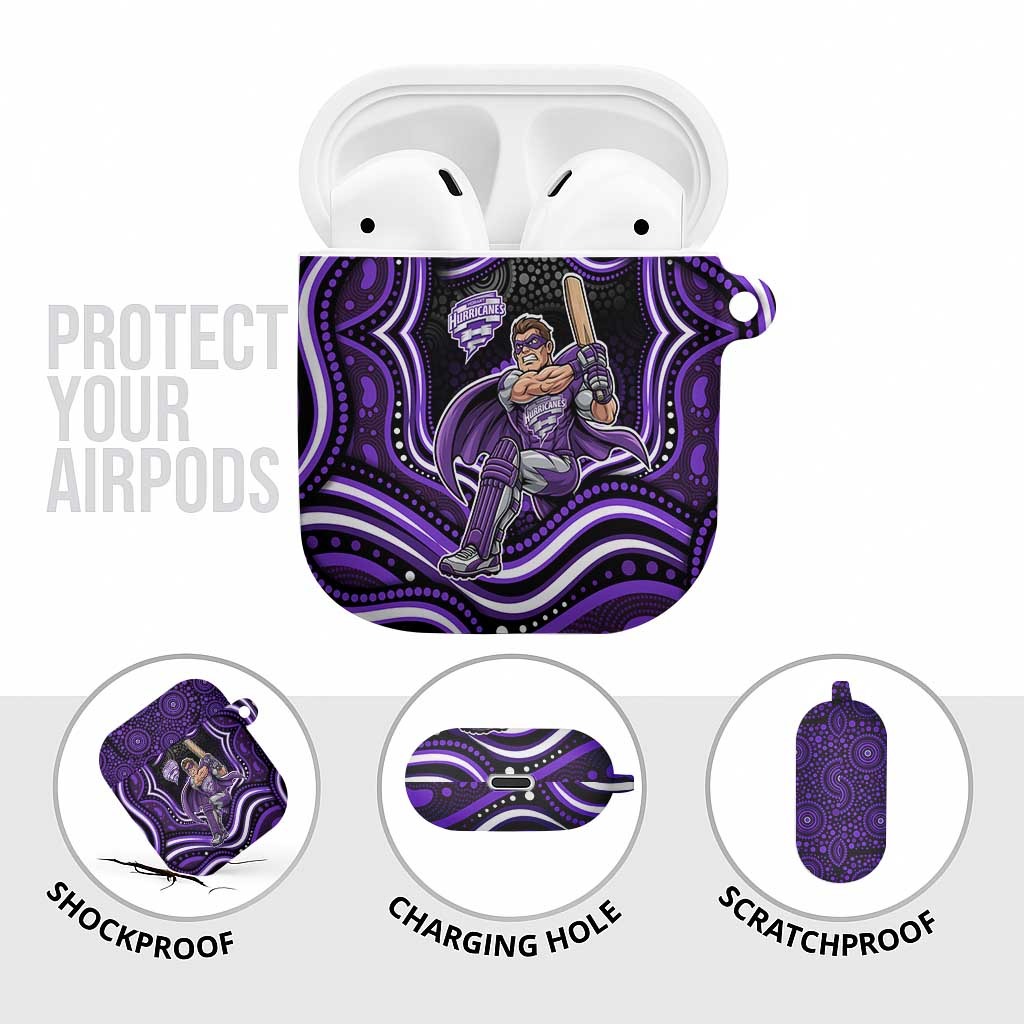 Hobart Hurricanes Cricket AirPods Case Australian Cricket Mascot - Modern Indigenous Style