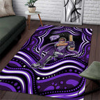 Hobart Hurricanes Cricket Area Rug Australian Cricket Mascot - Modern Indigenous Style