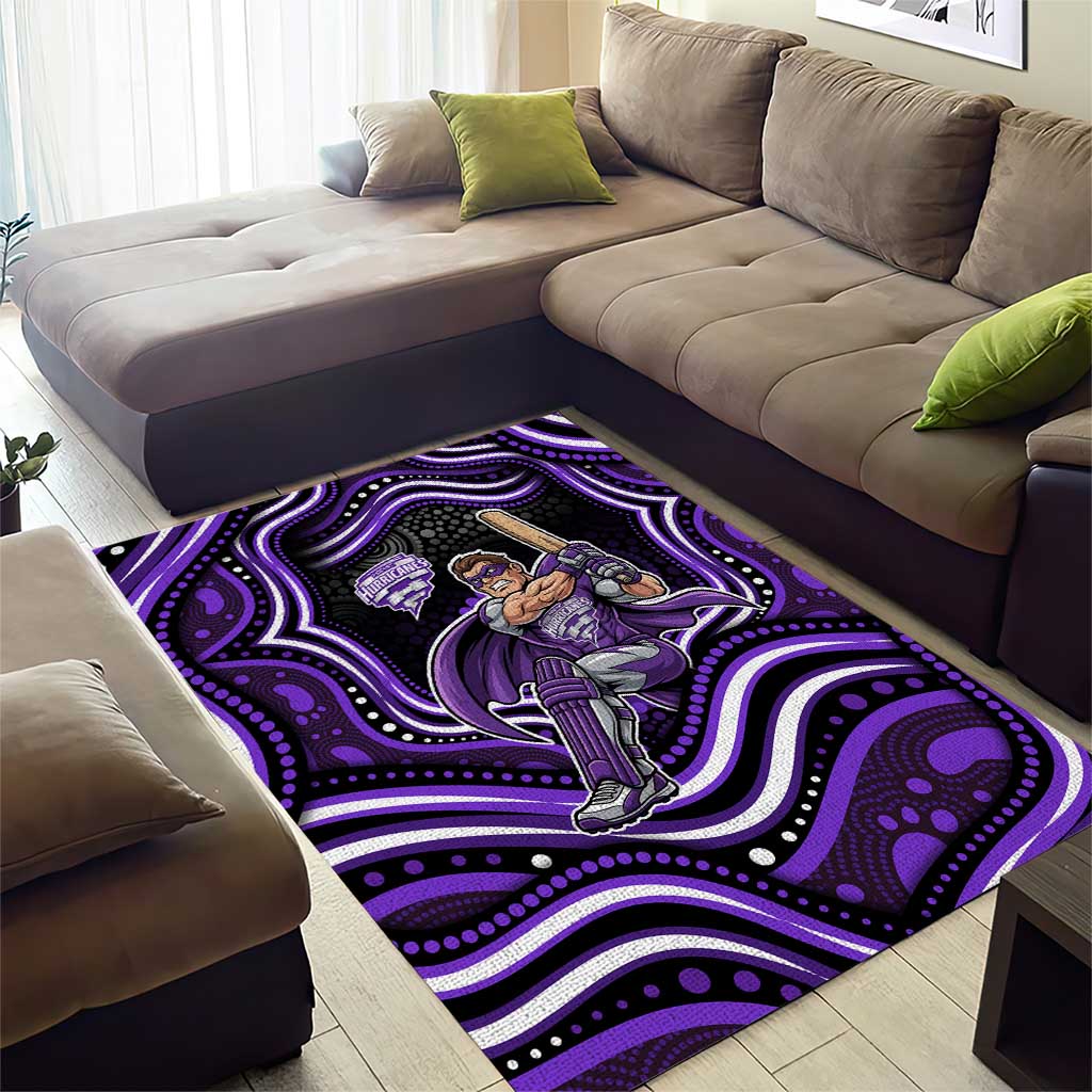 Hobart Hurricanes Cricket Area Rug Australian Cricket Mascot - Modern Indigenous Style