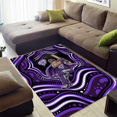 Hobart Hurricanes Cricket Area Rug Australian Cricket Mascot - Modern Indigenous Style