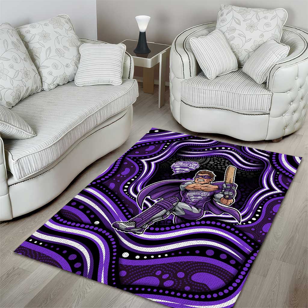 Hobart Hurricanes Cricket Area Rug Australian Cricket Mascot - Modern Indigenous Style