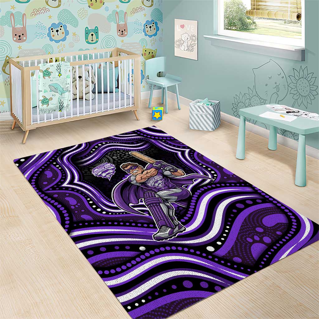 Hobart Hurricanes Cricket Area Rug Australian Cricket Mascot - Modern Indigenous Style