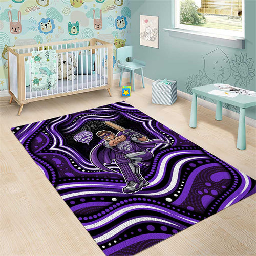 Hobart Hurricanes Cricket Area Rug Australian Cricket Mascot - Modern Indigenous Style