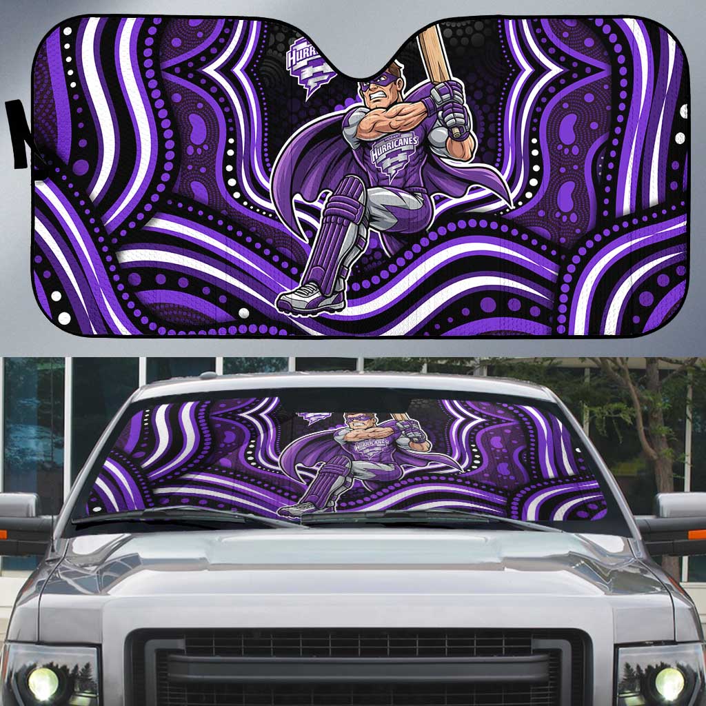 Hobart Hurricanes Cricket Auto Sun Shade Australian Cricket Mascot - Modern Indigenous Style