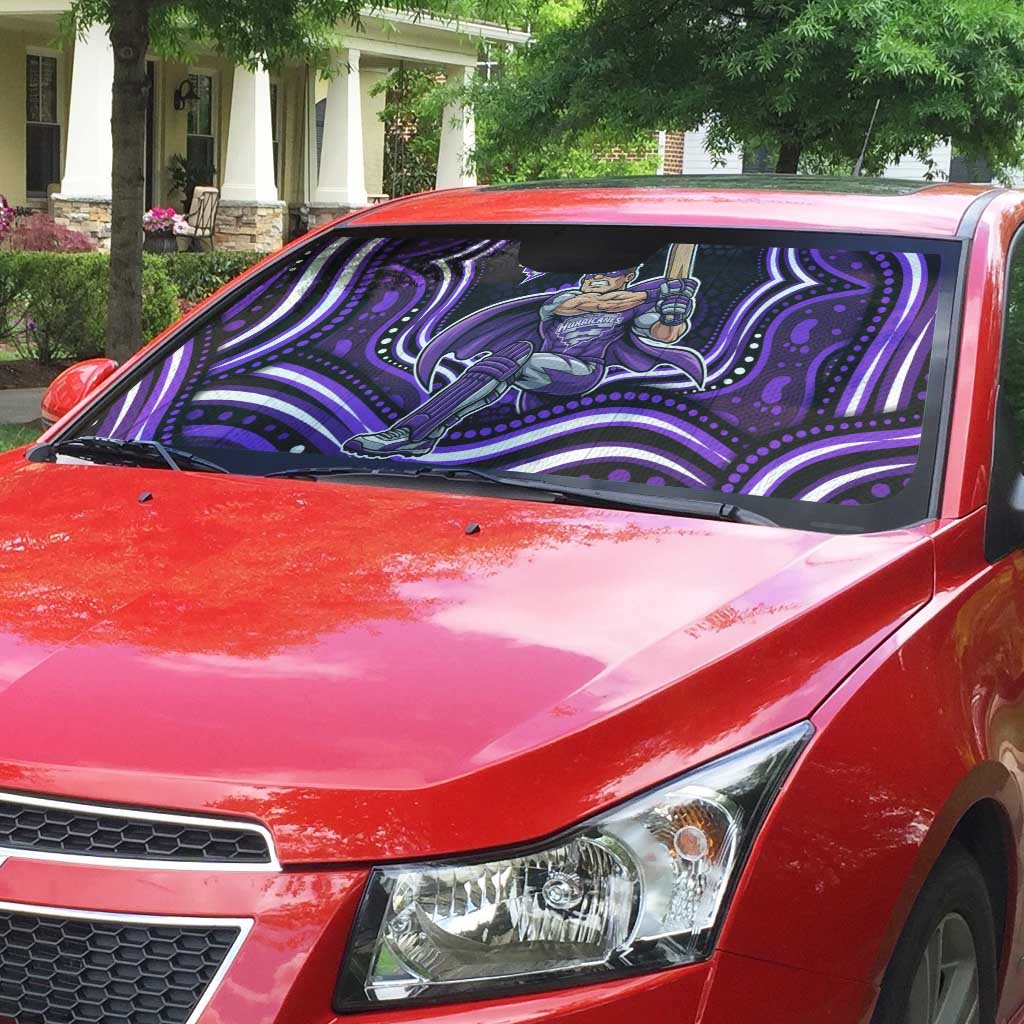 Hobart Hurricanes Cricket Auto Sun Shade Australian Cricket Mascot - Modern Indigenous Style