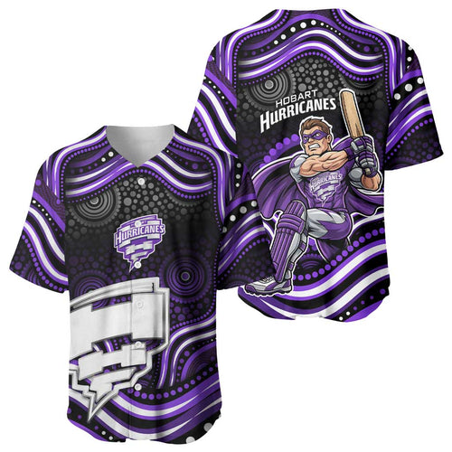 Hobart Hurricanes Cricket Baseball Jersey Australian Cricket Mascot - Modern Indigenous Style