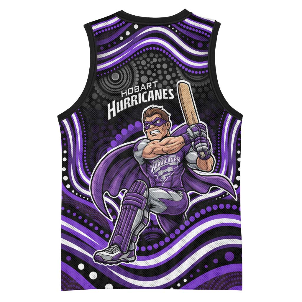 Hobart Hurricanes Cricket Basketball Jersey Australian Cricket Mascot - Modern Indigenous Style
