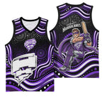 Hobart Hurricanes Cricket Basketball Jersey Australian Cricket Mascot - Modern Indigenous Style
