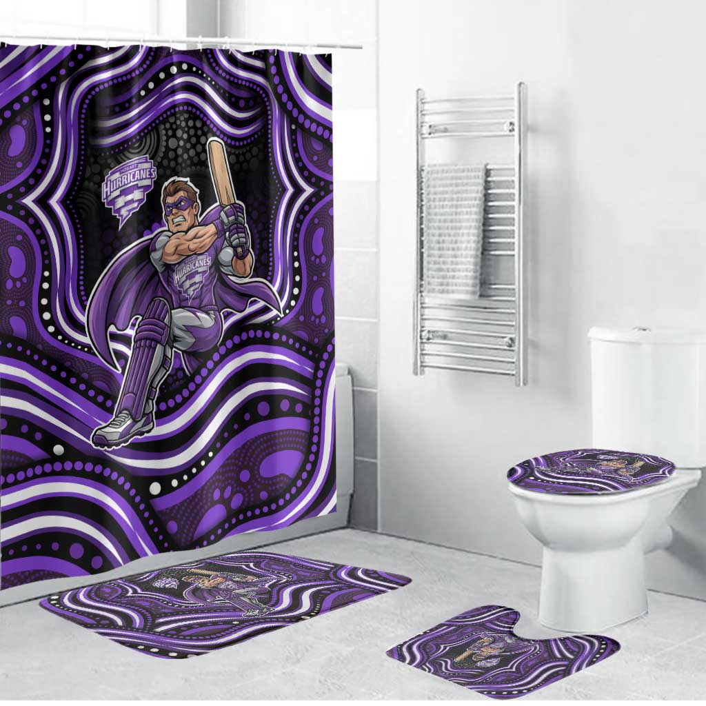 Hobart Hurricanes Cricket Bathroom Set Australian Cricket Mascot - Modern Indigenous Style