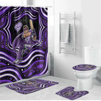 Hobart Hurricanes Cricket Bathroom Set Australian Cricket Mascot - Modern Indigenous Style