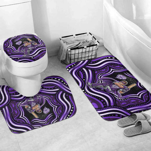 Hobart Hurricanes Cricket Bathroom Set Australian Cricket Mascot - Modern Indigenous Style