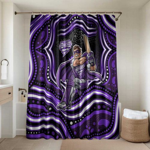 Hobart Hurricanes Cricket Bathroom Set Australian Cricket Mascot - Modern Indigenous Style