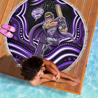 Hobart Hurricanes Cricket Beach Blanket Australian Cricket Mascot - Modern Indigenous Style