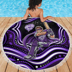 Hobart Hurricanes Cricket Beach Blanket Australian Cricket Mascot - Modern Indigenous Style