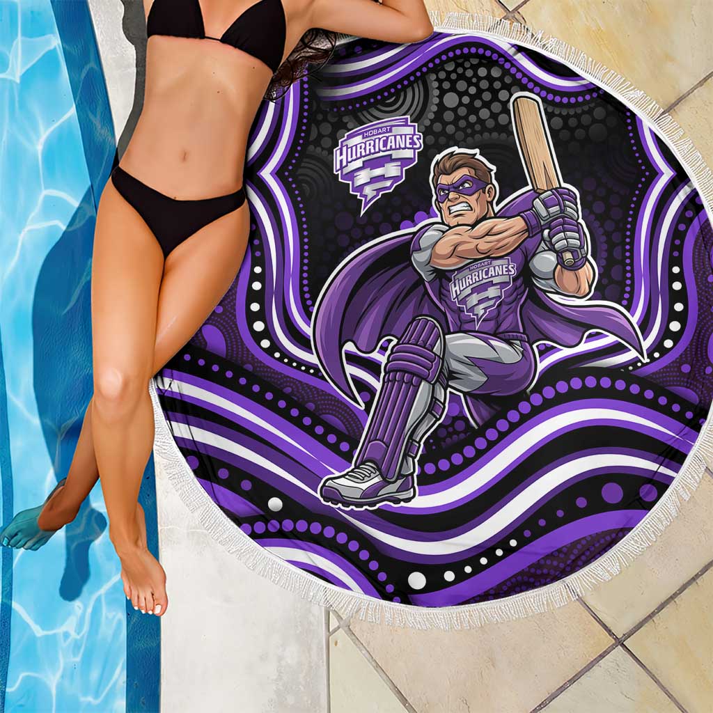 Hobart Hurricanes Cricket Beach Blanket Australian Cricket Mascot - Modern Indigenous Style