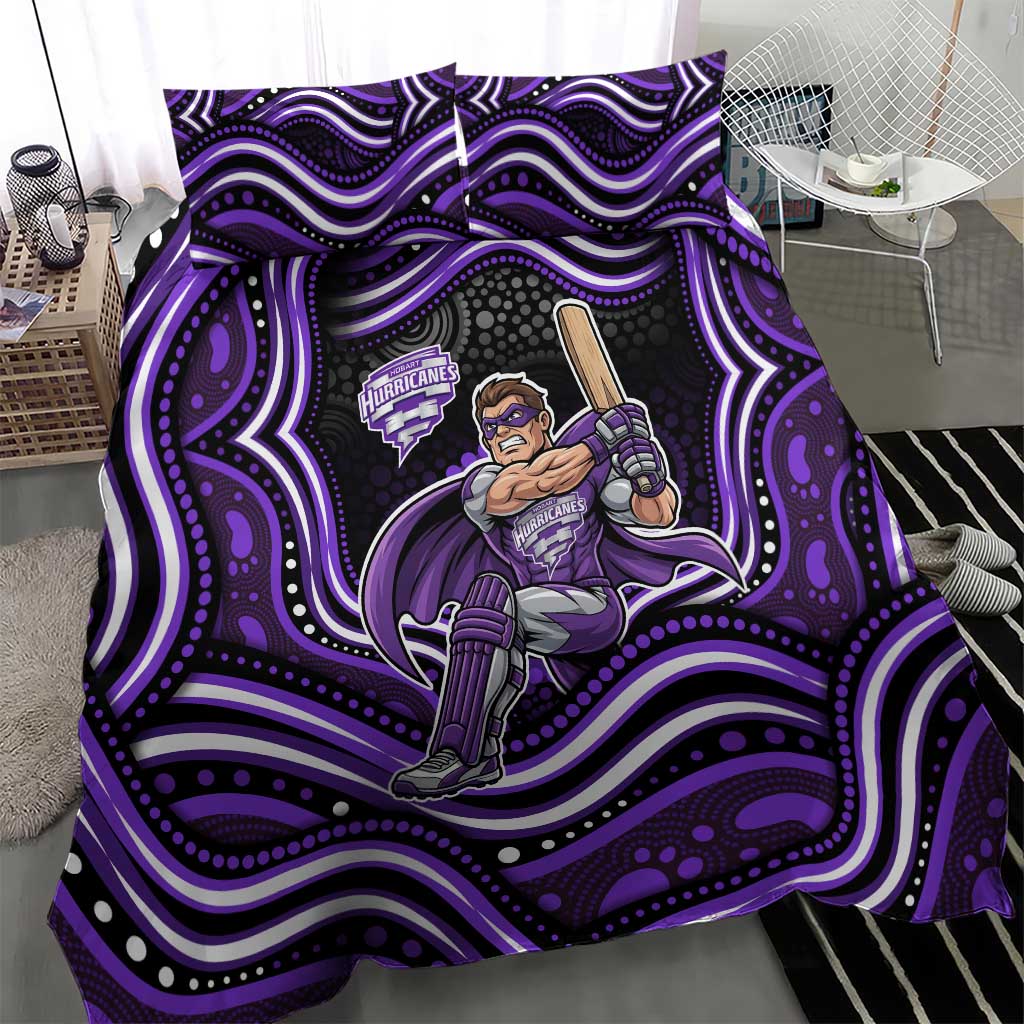 Hobart Hurricanes Cricket Bedding Set Australian Cricket Mascot - Modern Indigenous Style