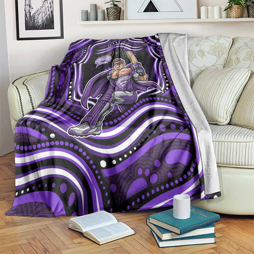 Hobart Hurricanes Cricket Blanket Australian Cricket Mascot - Modern Indigenous Style