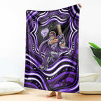 Hobart Hurricanes Cricket Blanket Australian Cricket Mascot - Modern Indigenous Style
