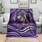 Hobart Hurricanes Cricket Blanket Australian Cricket Mascot - Modern Indigenous Style