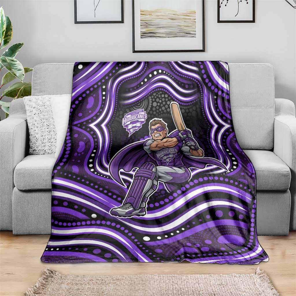 Hobart Hurricanes Cricket Blanket Australian Cricket Mascot - Modern Indigenous Style