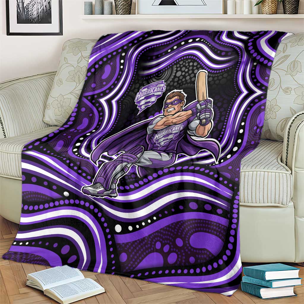 Hobart Hurricanes Cricket Blanket Australian Cricket Mascot - Modern Indigenous Style