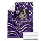 Hobart Hurricanes Cricket Blanket Australian Cricket Mascot - Modern Indigenous Style