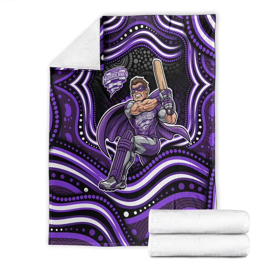 Hobart Hurricanes Cricket Blanket Australian Cricket Mascot - Modern Indigenous Style