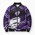Hobart Hurricanes Cricket Bomber Puffer Jacket Australian Cricket Mascot - Modern Indigenous Style