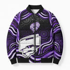 Hobart Hurricanes Cricket Bomber Puffer Jacket Australian Cricket Mascot - Modern Indigenous Style