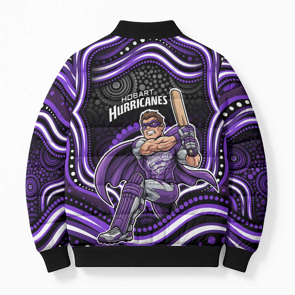 Hobart Hurricanes Cricket Bomber Puffer Jacket Australian Cricket Mascot - Modern Indigenous Style