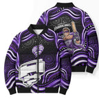 Hobart Hurricanes Cricket Bomber Puffer Jacket Australian Cricket Mascot - Modern Indigenous Style
