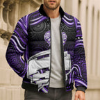 Hobart Hurricanes Cricket Bomber Puffer Jacket Australian Cricket Mascot - Modern Indigenous Style