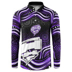 Hobart Hurricanes Cricket Button Sweatshirt Australian Cricket Mascot - Modern Indigenous Style