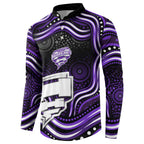 Hobart Hurricanes Cricket Button Sweatshirt Australian Cricket Mascot - Modern Indigenous Style