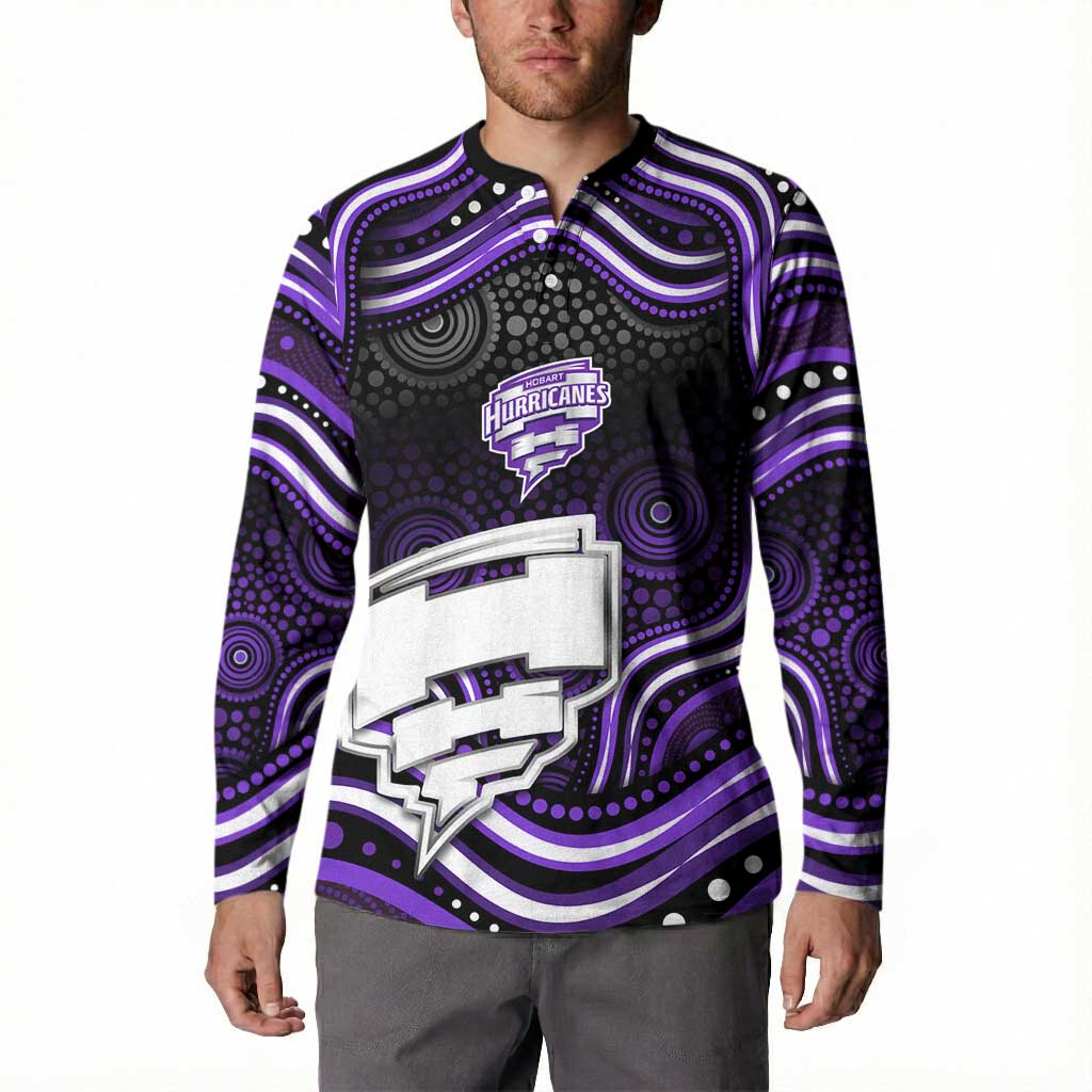Hobart Hurricanes Cricket Button Sweatshirt Australian Cricket Mascot - Modern Indigenous Style